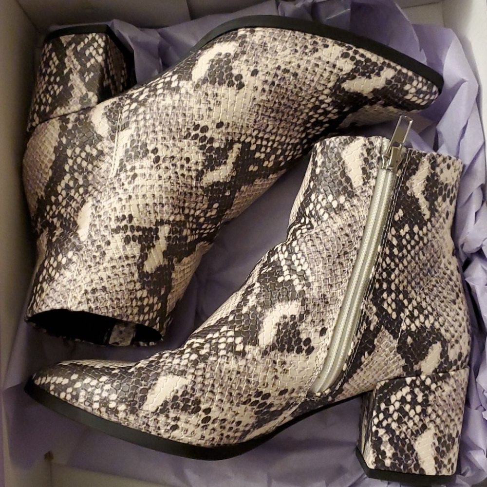 Steve Madden; Madden Girl Faux Snakeskin Booties